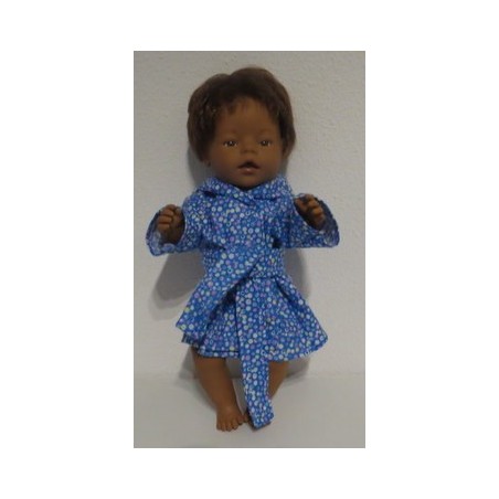 ochtendjas blauw met stippen baby born 43cm