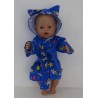 ochtendjas donker blauw konijn   baby born 43cm