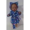 ochtendjas donker blauw panda baby born 43cm