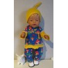 broek setblauw paddestoelen  baby born 43cm