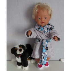 badjas grijs verkeer baby born 43cm