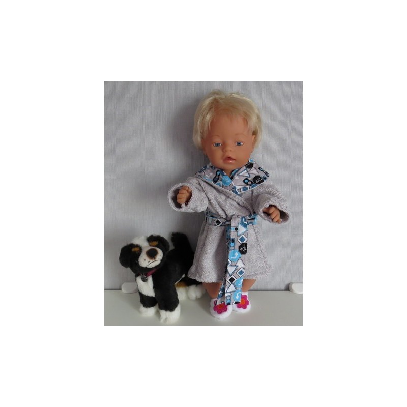 badjas grijs verkeer baby born 43cm