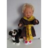 badjas bruin met apen geel baby born 43cm
