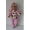 broek set roze monsters baby born 43cm