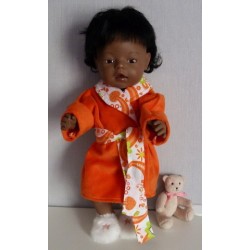 ochtendjas oranje met hello kitty baby born 43cm
