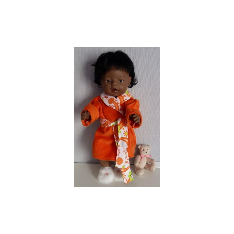 ochtendjas oranje met hello kitty baby born 43cm