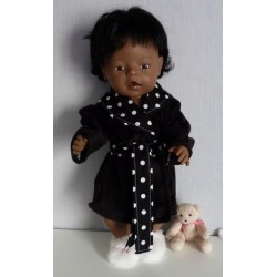badjas zwart polka dots baby born 43cm