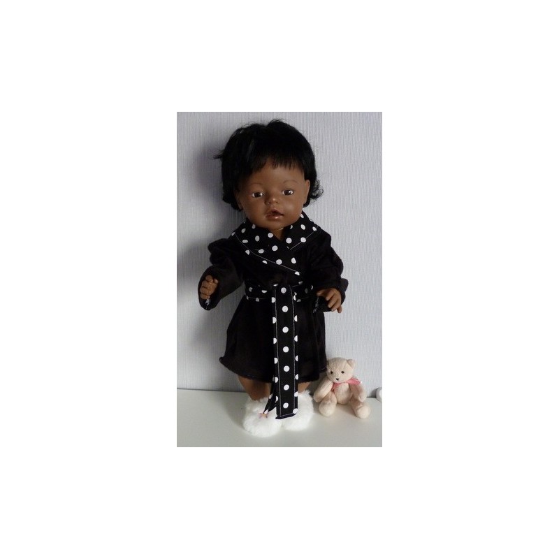 badjas zwart polka dots baby born 43cm