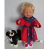 badjas rood met hartjes baby born 43cm