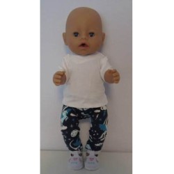 broek set blauw paard baby born 43cm