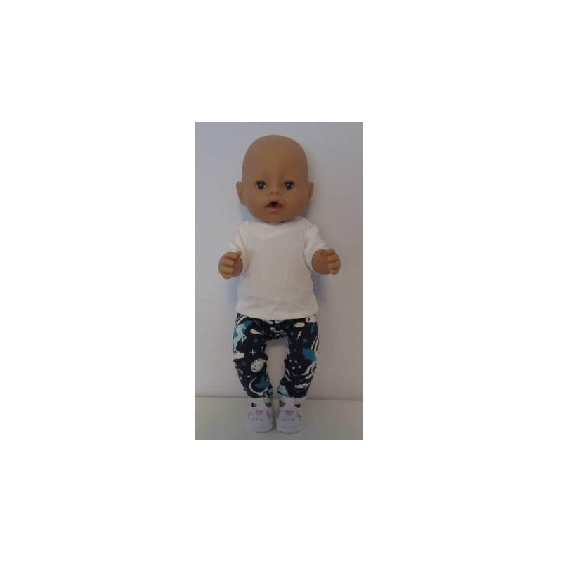 broek set blauw paard baby born 43cm