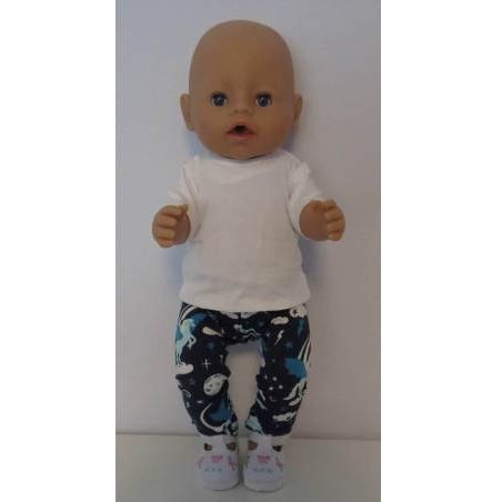 broek set blauw paard baby born 43cm