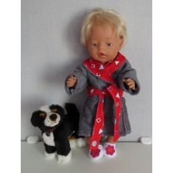 badjas grijs verkeersborden rood  baby born 43cm