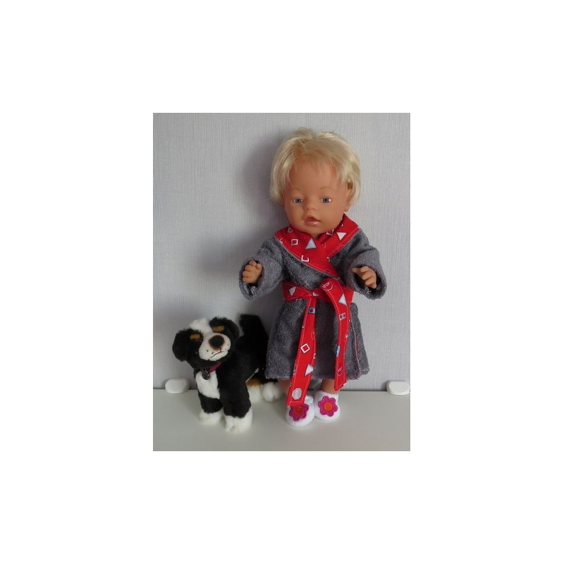 badjas grijs verkeersborden rood  baby born 43cm