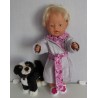 badjas grijs met paddestoelen roze baby born 43cm