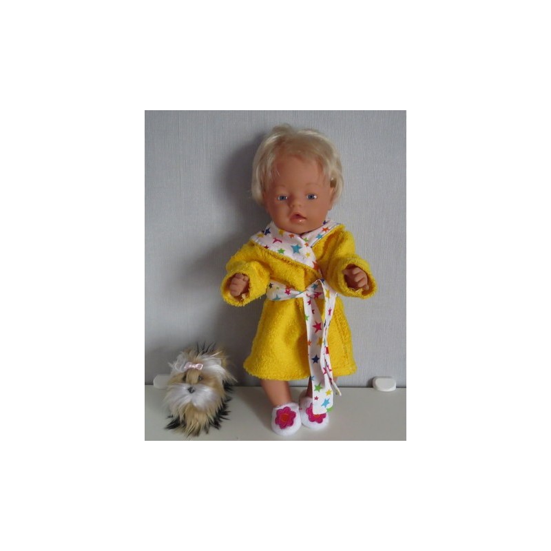 badjas geel met sterren baby born 43cm