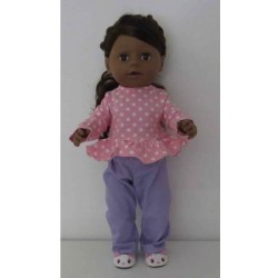 broek set roze polka dots roezel baby born 43cm