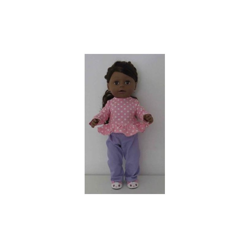 broek set roze polka dots roezel baby born 43cm