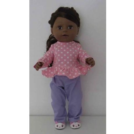 broek set roze polka dots roezel baby born 43cm