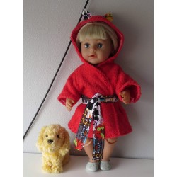 badjas rood met dieren baby born 43cm