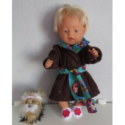 badjas bruin met piraat baby born 43cm