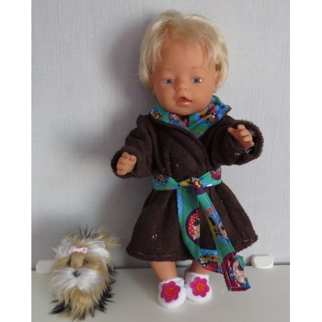 badjas bruin met piraat baby born 43cm