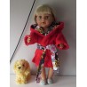 badjas rood met dieren puntmuts baby born 43cm
