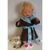 badjas bruin met apen blauw baby born 43cm