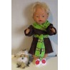 badjas bruin met apen groen baby born 43cm