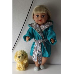 badjas met dieren grijs puntmuts baby born 43cm
