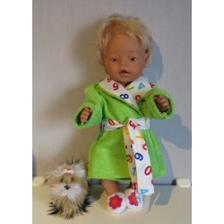 badjas groen met cijfers baby born 43cm