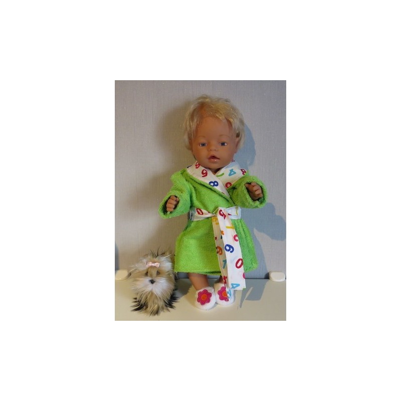 badjas groen met cijfers baby born 43cm