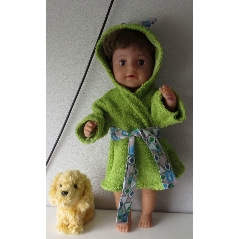 badjas groen met verkeersborden baby born 43cm