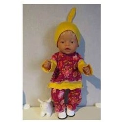 broek set rozen baby born 43cm