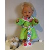badjas groen met vissen  baby born 43cm