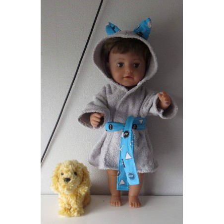 badjas grijs met verkeersborden baby born 43cm