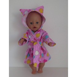 ochtendjas roze dieren baby born 43cm