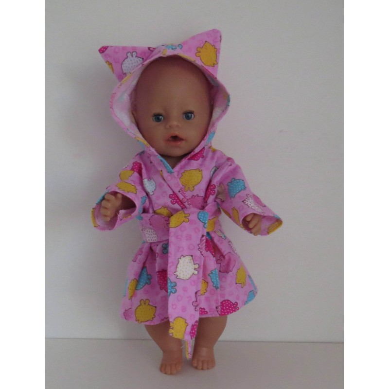 ochtendjas roze dieren baby born 43cm