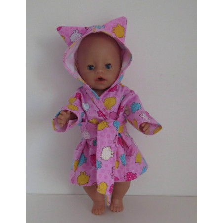 ochtendjas roze dieren baby born 43cm
