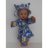 ochtendjas blauw dieren baby born 43cm