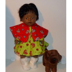 capejas groen rood met hartjes baby born 43cm