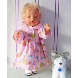 ballonjas roze met vlinders en bloemen baby born 43cm
