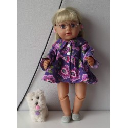 ballonjas kort paars bloemen baby born 43cm