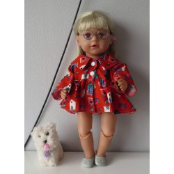 ballonjas kort rood vogelhuisjes baby born 43cm