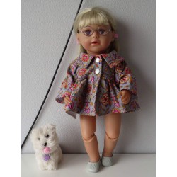 ballonjas kort grijs bloemen baby born 43cm