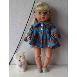 ballonjas kort blauw eekhoorn baby born 43cm