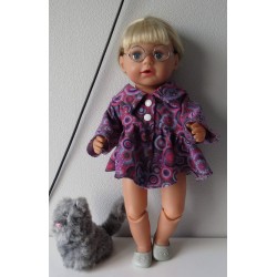 ballonjas kort grijs circels baby born 43cm