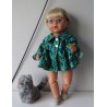 ballonjas kort groen met bloemen groen  baby born 43cm