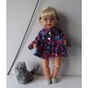 ballonjas kort blauw met bloemen rood baby born 43cm