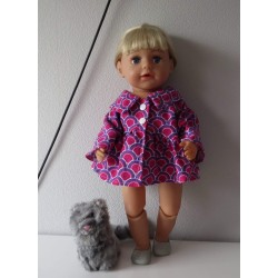 ballonjas kort roze retro baby born 43cm